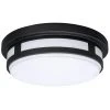 Hampton Bay 11 in. 1-Light Round Black LED Outdoor Flush Mount 2700K 3000K 4000K Entryway Deck Patio 120-277V 830 Lumens Wet Rated