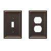 Hampton Bay Ascher 1 Gang Toggle and 1 Gang Duplex Steel Wall Plate Combo Pack - Aged Bronze