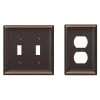 Hampton Bay Ascher 2 Gang Toggle and 1 Gang Duplex Steel Wall Plate Combo Pack - Aged Bronze