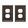 Hampton Bay Ascher 1 Gang Duplex Steel Wall Plate - Aged Bronze (2-Pack)