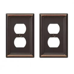 Hampton Bay Ascher 1 Gang Duplex Steel Wall Plate - Aged Bronze (2-Pack)
