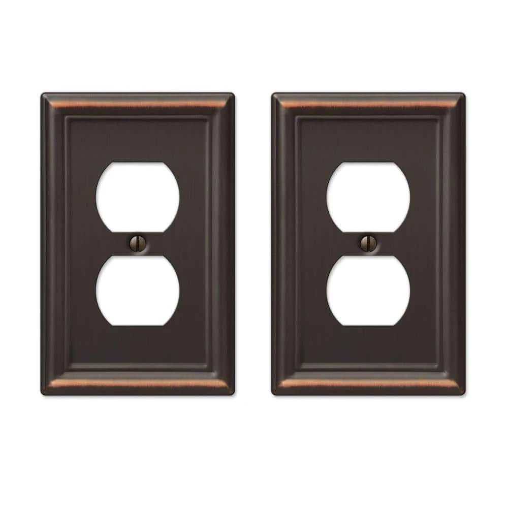 Hampton Bay Ascher 1 Gang Duplex Steel Wall Plate - Aged Bronze (2-Pack) 1 Hampton Bay Ascher 1 Gang Duplex Steel Wall Plate - Aged Bronze (2-Pack)