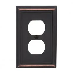 Hampton Bay Ascher 1-Gang Duplex Steel Wall Plate - Aged Bronze (4-Pack)