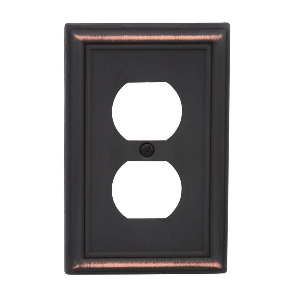 Hampton Bay Ascher 1-Gang Duplex Steel Wall Plate - Aged Bronze (4-Pack) 1 Hampton Bay Ascher 1-Gang Duplex Steel Wall Plate - Aged Bronze (4-Pack)