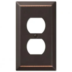 Hampton Bay Metallic 1 Gang Duplex Steel Wall Plate - Aged Bronze