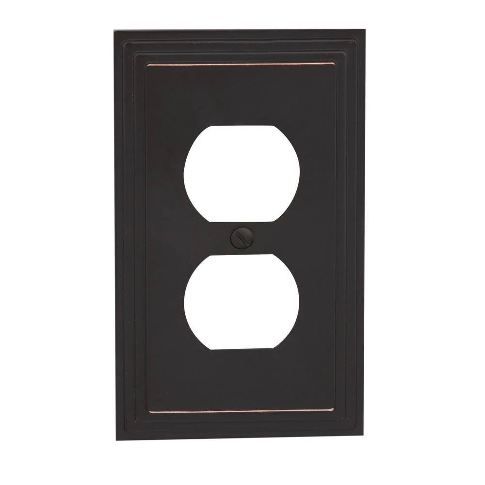 Hampton Bay Aged Bronze Tiered 1-Gang Duplex Metal Wall Plate (4-Pack) 3 Hampton Bay Aged Bronze Tiered 1-Gang Duplex Metal Wall Plate (4-Pack) - Image 3