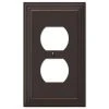 Hampton Bay Aged Bronze Tiered 1-Gang Duplex Metal Wall Plate (4-Pack)