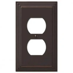 Hampton Bay Tiered 1 Gang Duplex Metal Wall Plate - Aged Bronze