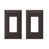 Hampton Bay Tiered 1 Gang Rocker Metal Wall Plate - Aged Bronze (2-Pack)