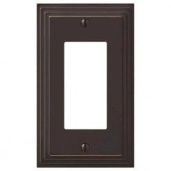 Hampton Bay Tiered 1 Gang Rocker Metal Wall Plate - Aged Bronze
