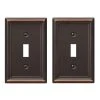 Hampton Bay Ascher 1 Gang Toggle Steel Wall Plate - Aged Bronze (2-Pack)