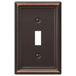 Hampton Bay Ascher 1 Gang Toggle Steel Wall Plate - Aged Bronze