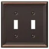 Hampton Bay Ascher 2 Gang Toggle Steel Wall Plate - Aged Bronze