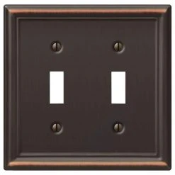 Hampton Bay Ascher 2 Gang Toggle Steel Wall Plate - Aged Bronze