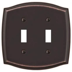 Hampton Bay Vineyard 2 Gang Toggle Steel Wall Plate - Aged Bronze