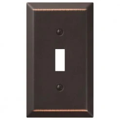 Hampton Bay Metallic 1 Gang Toggle Steel Wall Plate - Aged Bronze
