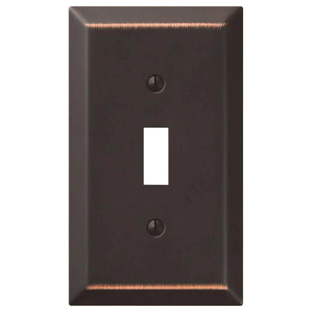 Hampton Bay Metallic 1 Gang Toggle Steel Wall Plate - Aged Bronze 1 Hampton Bay Metallic 1 Gang Toggle Steel Wall Plate - Aged Bronze