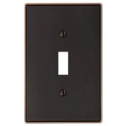 Hampton Bay Ansley 1 Gang Toggle Metal Wall Plate - Aged Bronze