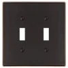 Hampton Bay Ansley 2 Gang Toggle Metal Wall Plate - Aged Bronze