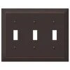 Hampton Bay Tiered 3 Gang Toggle Metal Wall Plate - Aged Bronze