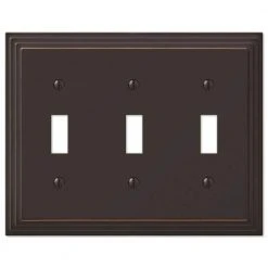 Hampton Bay Tiered 3 Gang Toggle Metal Wall Plate - Aged Bronze