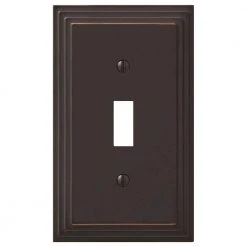 Hampton Bay Tiered 1 Gang Toggle Metal Wall Plate - Aged Bronze