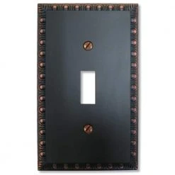Hampton Bay Antiquity 1 Gang Toggle Metal Wall Plate - Aged Bronze