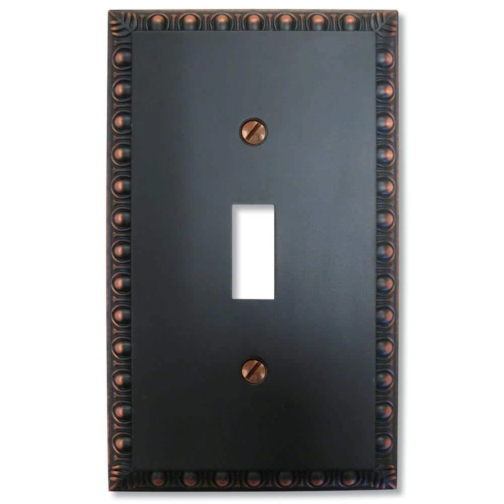 Hampton Bay Antiquity 1 Gang Toggle Metal Wall Plate - Aged Bronze 1 Hampton Bay Antiquity 1 Gang Toggle Metal Wall Plate - Aged Bronze