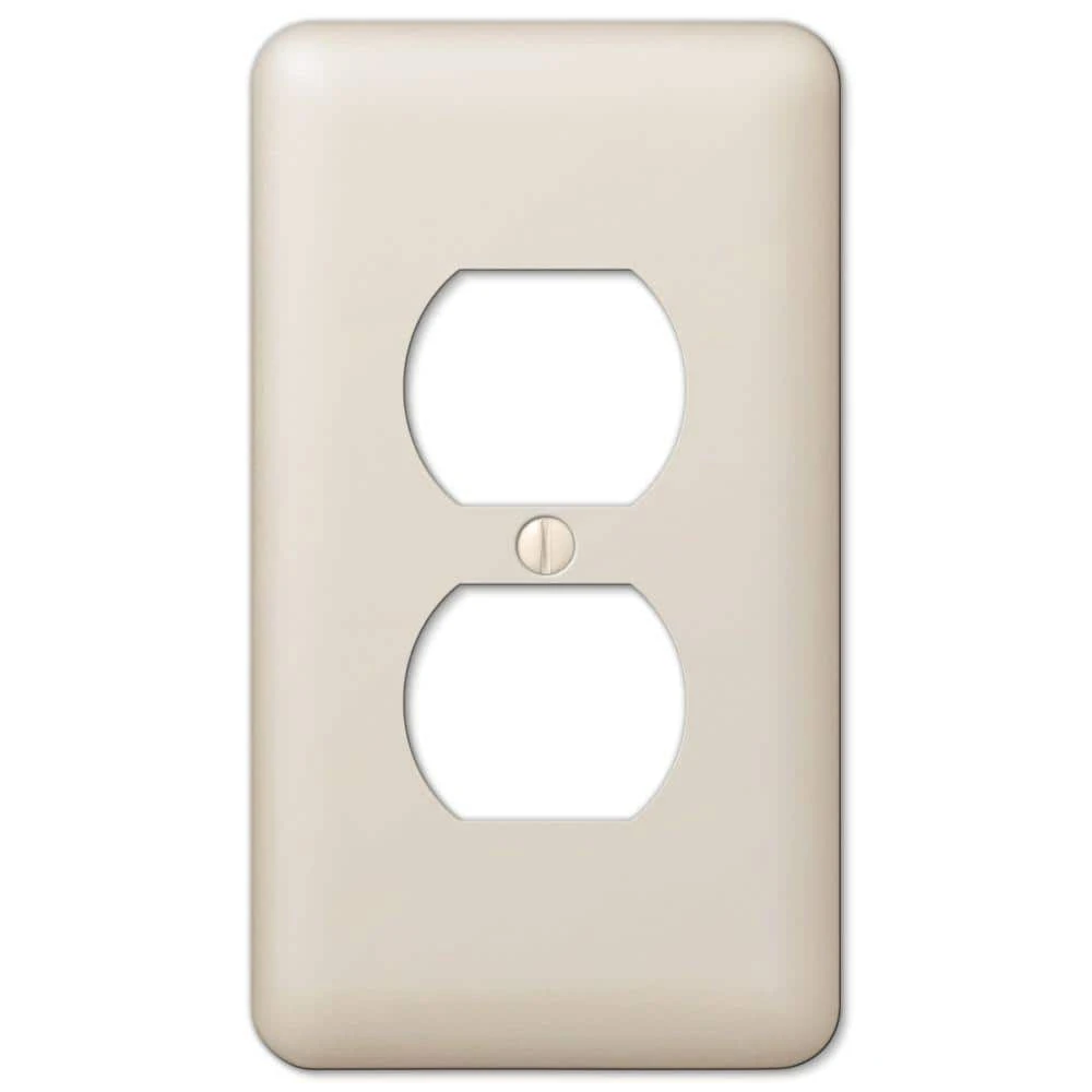 Hampton Bay Declan 1 Gang Duplex Steel Wall Plate - Almond 1 Hampton Bay Declan 1 Gang Duplex Steel Wall Plate - Almond