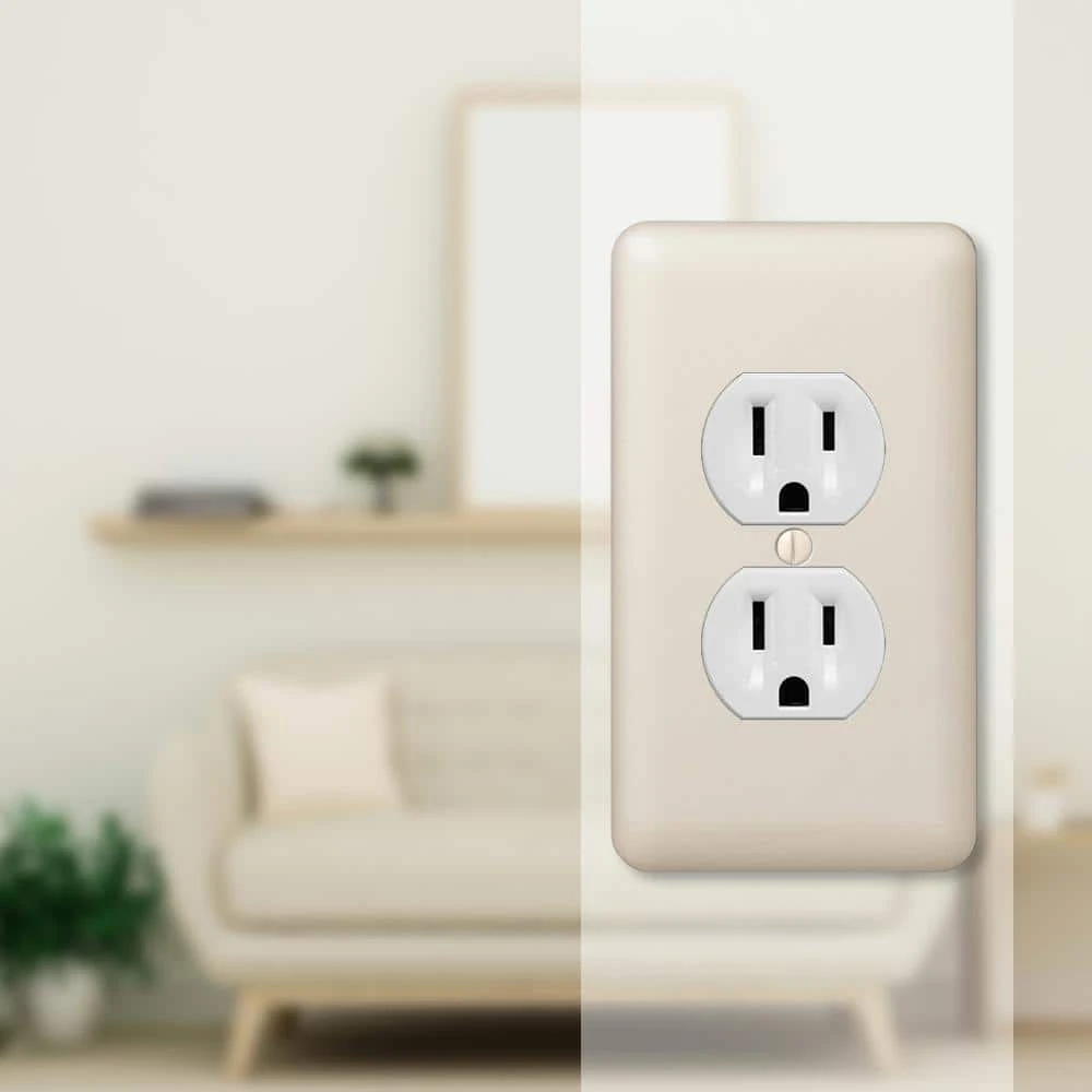 Hampton Bay Declan 1 Gang Duplex Steel Wall Plate - Almond 2 Hampton Bay Declan 1 Gang Duplex Steel Wall Plate - Almond - Image 2