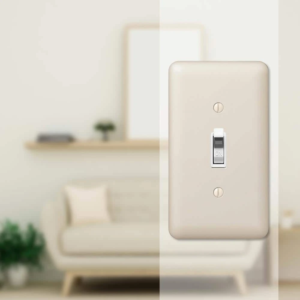 Hampton Bay Declan 1 Gang Toggle Steel Wall Plate - Almond 2 Hampton Bay Declan 1 Gang Toggle Steel Wall Plate - Almond - Image 2