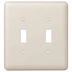Hampton Bay Declan 2 Gang Toggle Steel Wall Plate - Almond