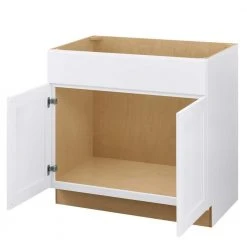 Hampton Bay Avondale Shaker Alpine White Quick Assemble Plywood 30 in Base Kitchen Cabinet (30 in W x 24 in D x 34.5 in H) -Hampton Bay Shop alpine white hampton bay ready to assemble kitchen cabinets b30 a0 1000