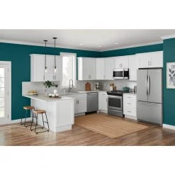 Hampton Bay Avondale Shaker Alpine White Quick Assemble Plywood 30 in Base Kitchen Cabinet (30 in W x 24 in D x 34.5 in H) -Hampton Bay Shop alpine white hampton bay ready to assemble kitchen cabinets b30 c3 1000