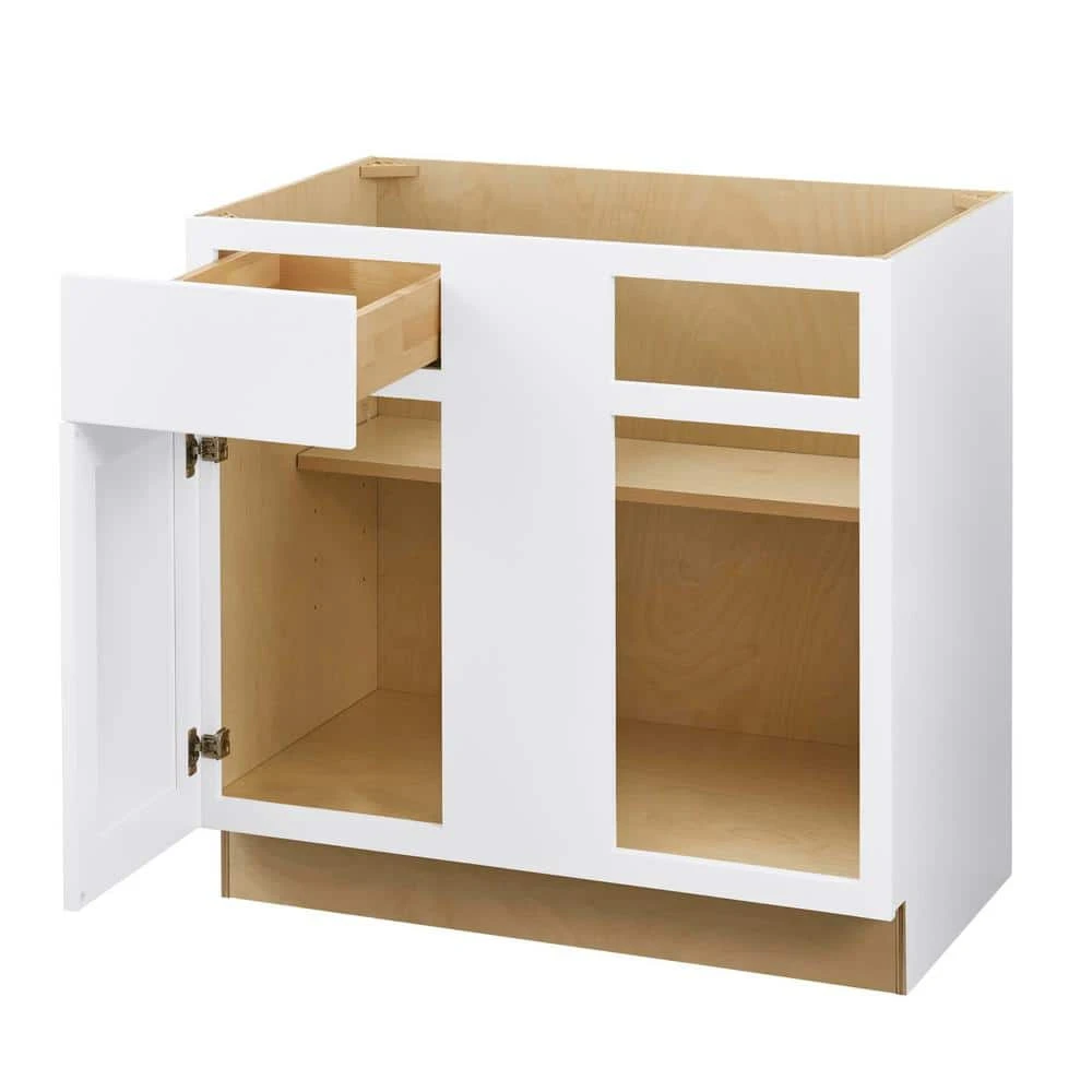 Hampton Bay Avondale Shaker Alpine White Quick Assemble Plywood 36 in Blind Corner Base Cabinet (36 in x 24 in D x 34.5 in H) 4 Hampton Bay Avondale Shaker Alpine White Quick Assemble Plywood 36 in Blind Corner Base Cabinet (36 in x 24 in D x 34.5 in H) - Image 4