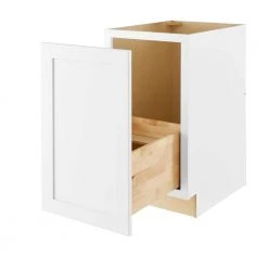 Hampton Bay Avondale Shaker Alpine White Quick Assemble Plywood 18in Base Cabinet with Pull-Out Trash Can (18inW x 24inD x 34.5inH) -Hampton Bay Shop alpine white hampton bay ready to assemble kitchen cabinets btr18fh a0 1000