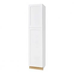 Hampton Bay Avondale Shaker Alpine White Quick Assemble Plywood 18 in Pantry Kitchen Cabinet (18 in W x 84 in H x 24 in D)