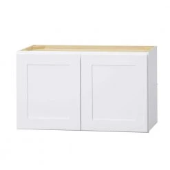 Hampton Bay Avondale Shaker Alpine White Quick Assemble Plywood 30 in x 18 in Wall Bridge Cabinet (30 in W x 18 in H x 12 in D)