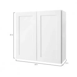 Hampton Bay Avondale Shaker Alpine White Quick Assemble Plywood 30 in Wall Kitchen Cabinet (30 in W x 30 in H x 12 in D) -Hampton Bay Shop alpine white hampton bay ready to assemble kitchen cabinets w3030 4f 1000