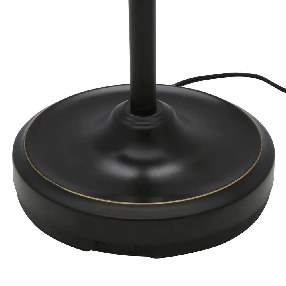 Hampton Bay 71 in. Antique Bronze Floor Lamp with 2 Alabaster Glass Shades 2 Hampton Bay 71 in. Antique Bronze Floor Lamp with 2 Alabaster Glass Shades - Image 2