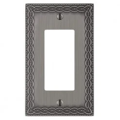 Hampton Bay Amelia 1 Gang Rocker Metal Wall Plate - Antique Nickel
