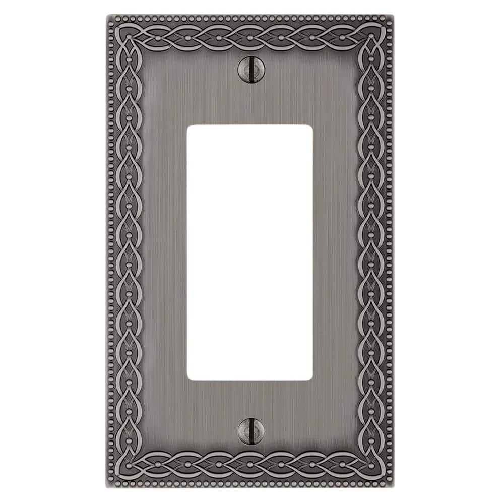 Hampton Bay Amelia 1 Gang Rocker Metal Wall Plate - Antique Nickel 1 Hampton Bay Amelia 1 Gang Rocker Metal Wall Plate - Antique Nickel