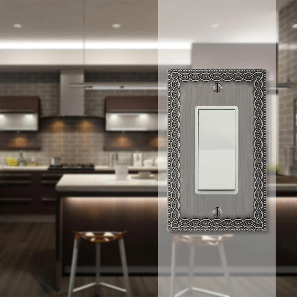 Hampton Bay Amelia 1 Gang Rocker Metal Wall Plate - Antique Nickel 2 Hampton Bay Amelia 1 Gang Rocker Metal Wall Plate - Antique Nickel - Image 2