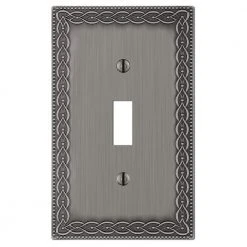 Hampton Bay Amelia 1 Gang Toggle Metal Wall Plate - Antique Nickel