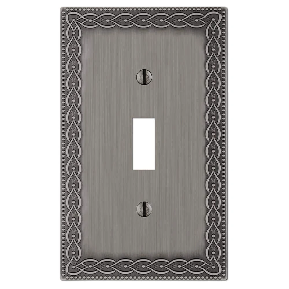 Hampton Bay Amelia 1 Gang Toggle Metal Wall Plate - Antique Nickel 1 Hampton Bay Amelia 1 Gang Toggle Metal Wall Plate - Antique Nickel