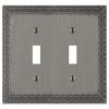 Hampton Bay Amelia 2 Gang Toggle Metal Wall Plate - Antique Nickel