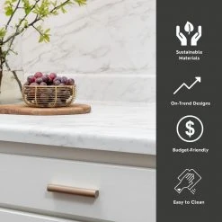 Hampton Bay Wilsonart 8 ft. Laminate Countertop in Textured Anzio Marble with Waterfall Edge -Hampton Bay Shop anzio marble hampton bay laminate countertops 011312010895037 1f 1000