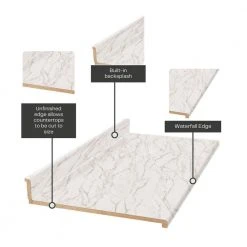 Hampton Bay Wilsonart 8 ft. Laminate Countertop in Textured Anzio Marble with Waterfall Edge -Hampton Bay Shop anzio marble hampton bay laminate countertops 011312010895037 44 1000