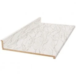 Hampton Bay Wilsonart 8 ft. Laminate Countertop in Textured Anzio Marble with Waterfall Edge