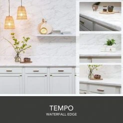 Hampton Bay Wilsonart 8 ft. Laminate Countertop in Textured Anzio Marble with Waterfall Edge -Hampton Bay Shop anzio marble hampton bay laminate countertops 011312010895037 c3 1000